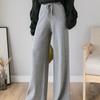 Women's Fall and Winter High-waisted Loose Wool Thickened Knitted Wide-legged Long Pants