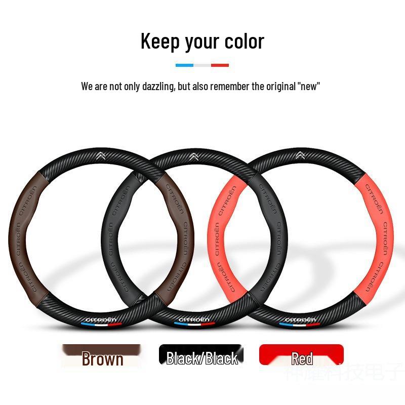 Stylish Genuine Leather Steering Wheel Cover for Citroen Versailles C5 XC6 C3-XR and C5 AIRCROSS