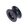 Schwarzes Schienenrad mit 14 mm Durchmesser, Gummibeschichtung, 5 x 26 x 13, mit Nylon-Pom umwickelte Kunststofflager, Riemenscheibe mit U-förmiger Nut
