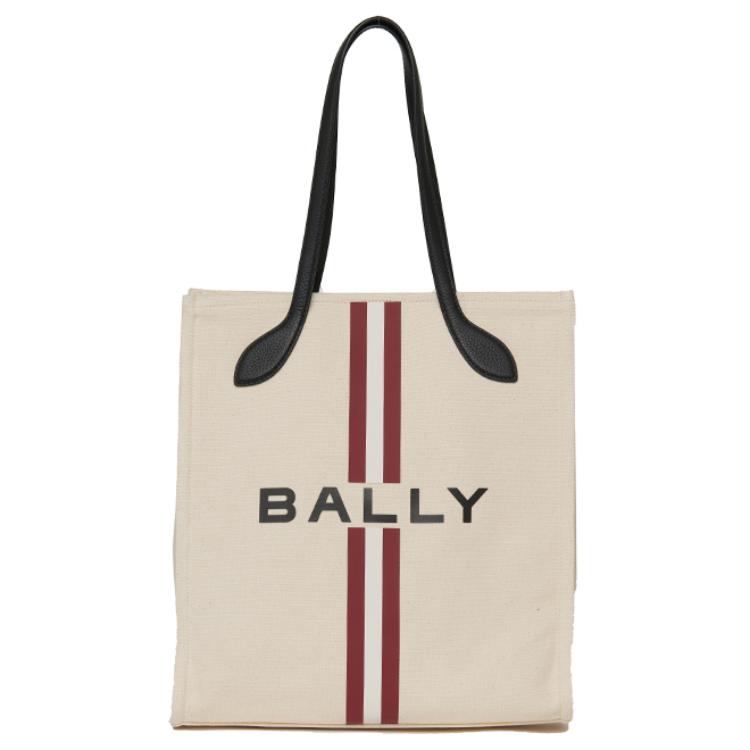 Bally Borsa a Tote in Tessuto e Pelle con Chiusura Magnetica e Logo Donna Borse Tote Naturale 6307788
