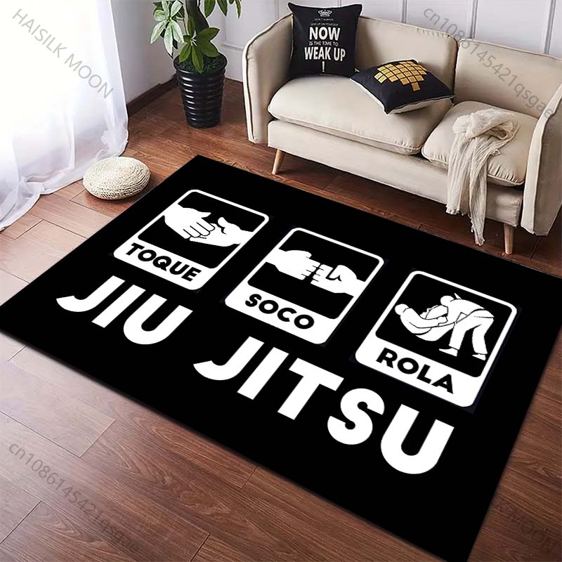 1 vnt. Brazilijos Jiu-Jitsu spausdintas kilimas svetainei, miegamajam, sofai, prie durų, namų dekoravimui, zoninis kilimas, neslystantis, sporto salės grindų kilimėlis