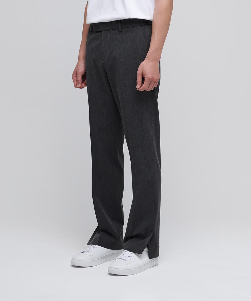 MUSINSA STANDARD Semi-Wide Slit Hidden Banding Slacks [Charcoal Gray]