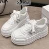 cm height increase small women's shoes leather platform white shoes board shoes autumn new casual sports shoes