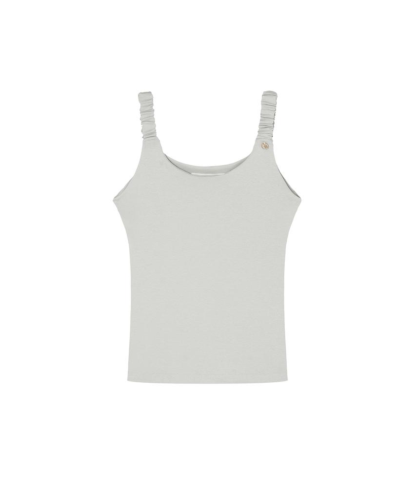 Meibeoyu Cookie Wrinkle Sleeveless T-Shirt _ Gray