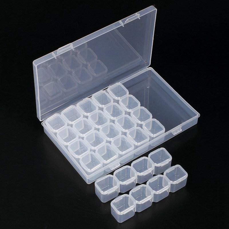 Parts Organizer Case Storage 1 Set Packaging Box Storage Box 28 Slots Nail Storage Box Empty Beads Jewelry Boxes
