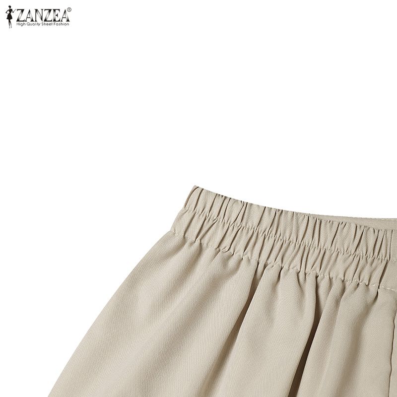ZANZEA Women Casual Elastic Waist Loose Summer Skirts
