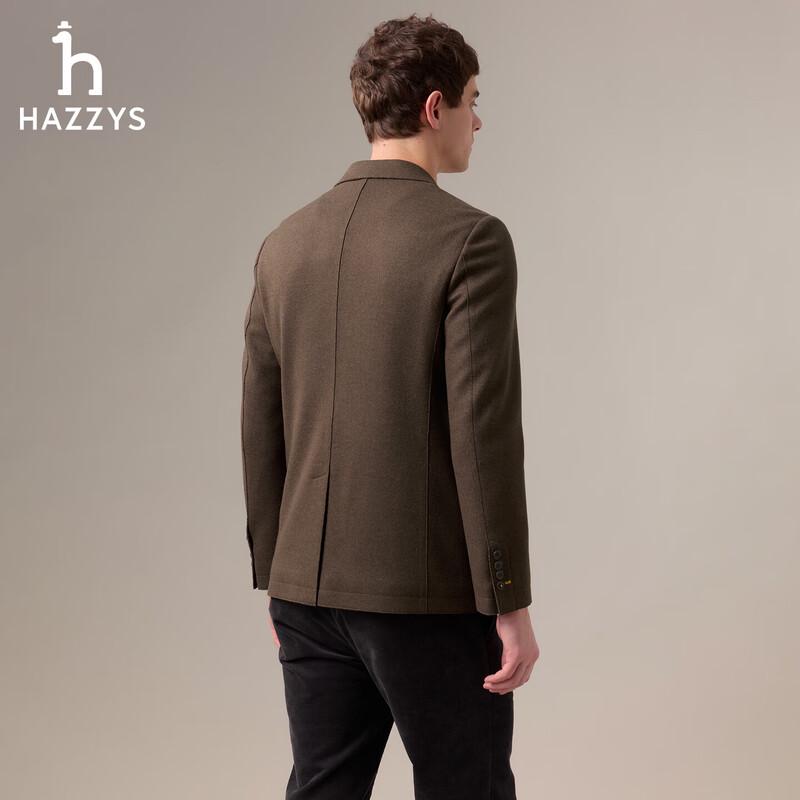 HAZZYS Men's Wool Blend Single-Breasted Suit Jacket