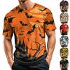 Herren Freizeit Rundhals Leicht Atmungsaktiv Kurzarm Oberteil mit Halloween-inspiriertem Aufdruck für den täglichen Gebrauch