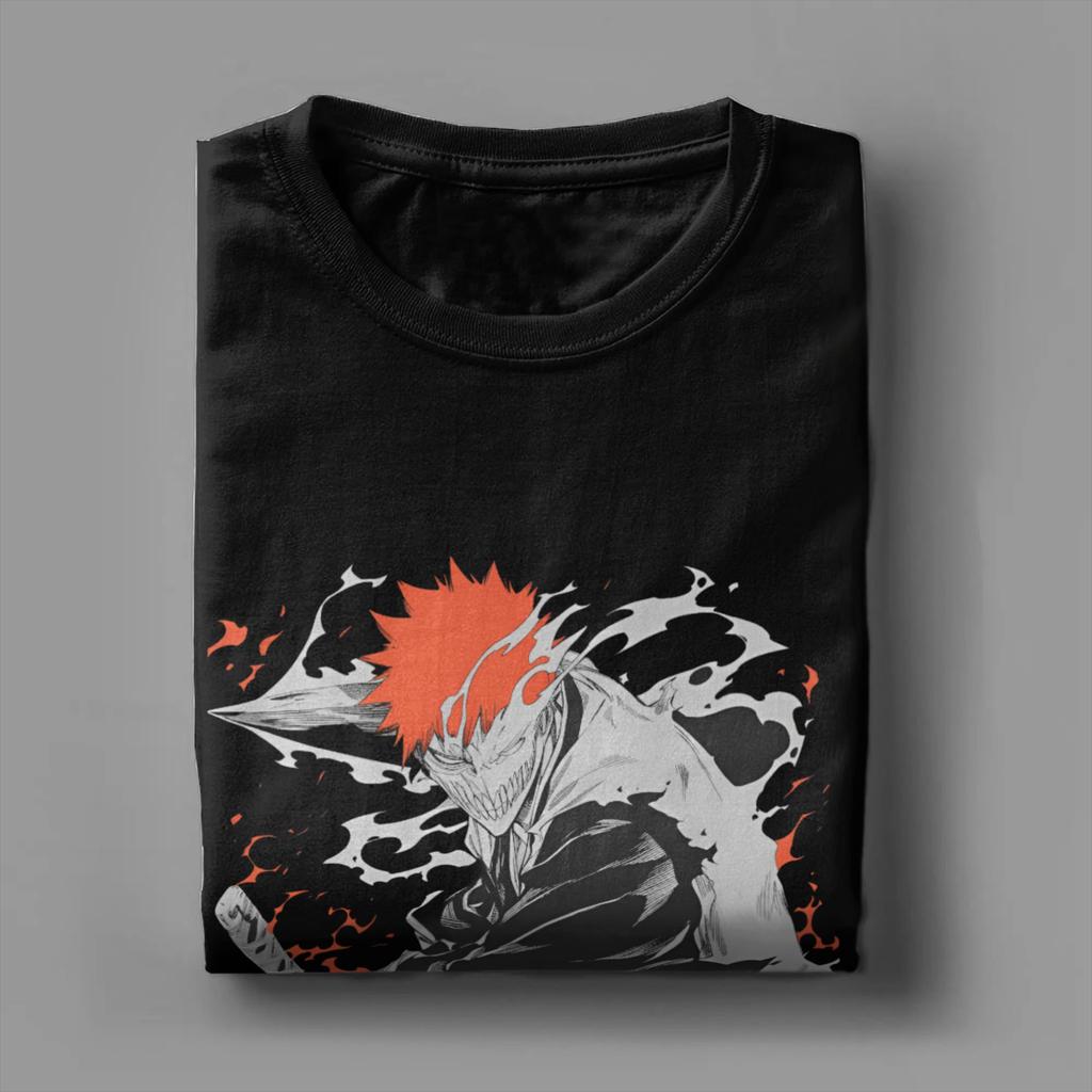 Bedrukt GebleektCartoon Anime Kurosaki T-shirt Voor Unisex Japanse Manga Katoenen T-shirts Korte Mouw Tops