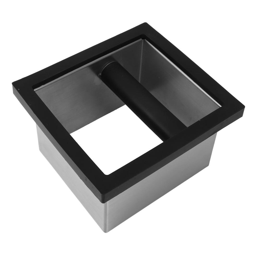Bottomless Design Espresso Knock Box Stainless Steel Countertop Knock Box  For Restaurant
