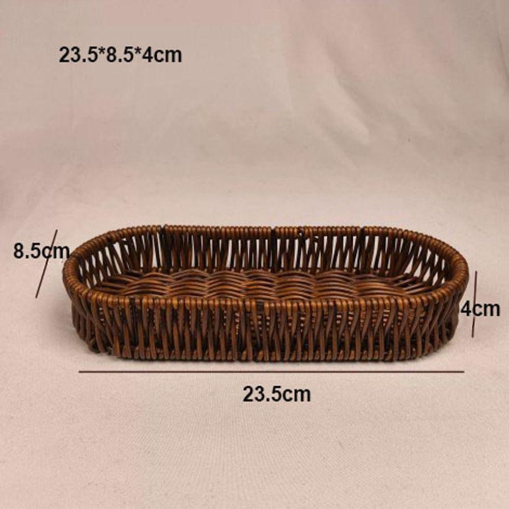 Hardness Rattan Wicker Woven Serving Baskets Handwoven Household Bread Fruit Vegetables Basket 6 Styles Rattan Basket
