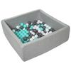 Ball Pit for Children - Velinda - 24171 - Dimensions 90x90 Cm - 150 Balls White, Grey, Turquoise