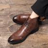 Brand Male Basic Boots Comfortable Men's Ankle Boots Casual Leather Shoes Leisure Walk High Top Shoes Lace-Up Botas