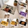 Halloween Theme Door Mat With Pumpkin Black Cat Ghost Bat Witch Hat Castle Patterns Fun Cartoon Decorative Entryway Rug
