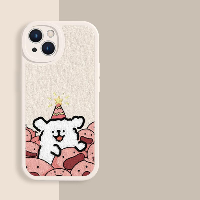Coque de téléphone pour amoureux Couples Convient pour iPhone 11 12 13 14 15 16 Pro Max XR X XS Mini 8 7 Plus SE 2020 Coque Transparente Chien Mignon Dessin Animé