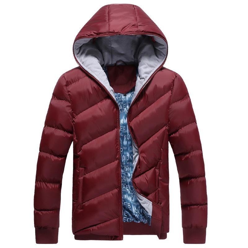 Elegancki Męski Zimowy Ciepły Padded Płaszcz Gruby Casualowy Odzież Wierzchnia Parka Kurtka