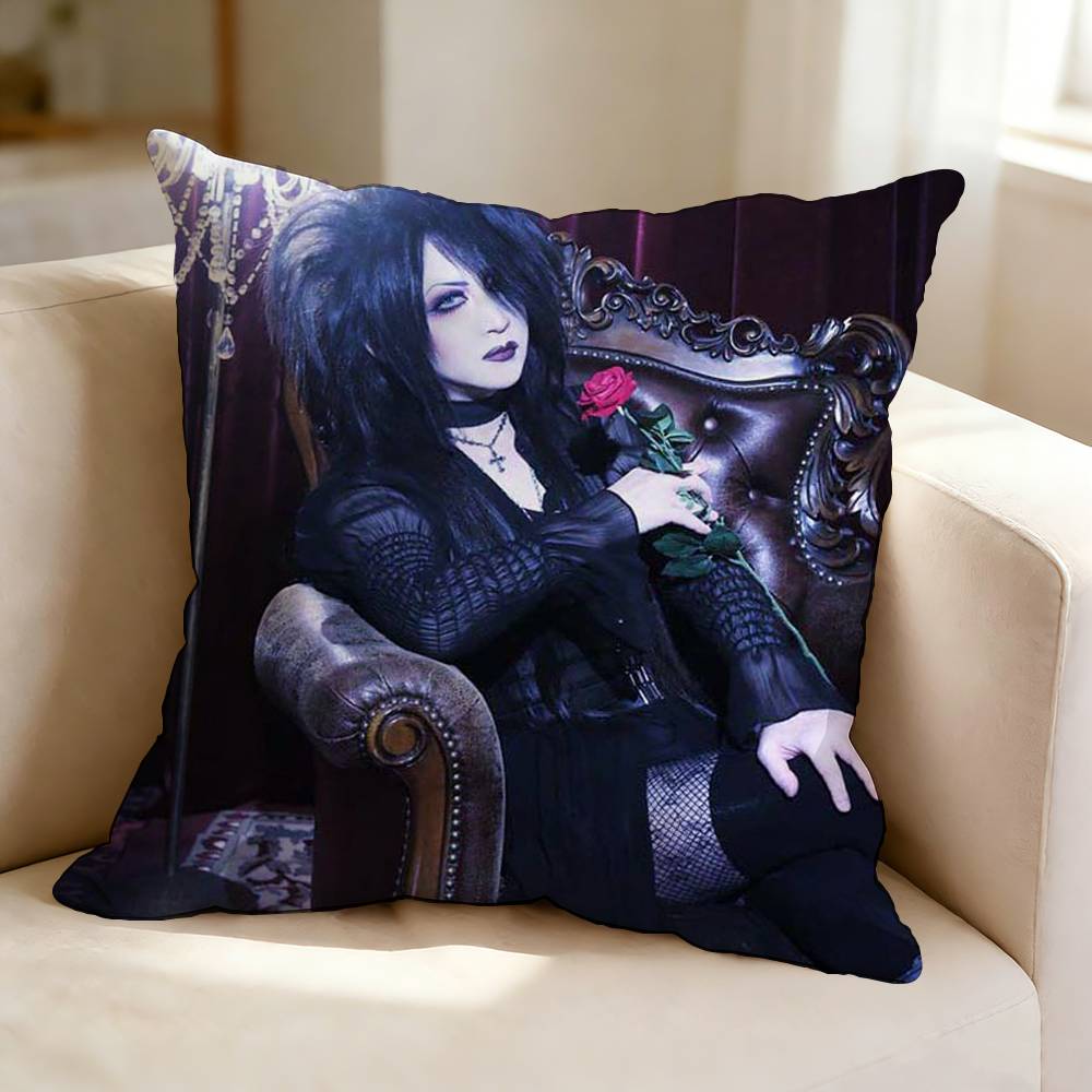 Baroque Rock Band MMalice MMizer  Square DoubleSided Printed Pillow Case Bedroom Bedside Pillow Sofa Cushion Cover