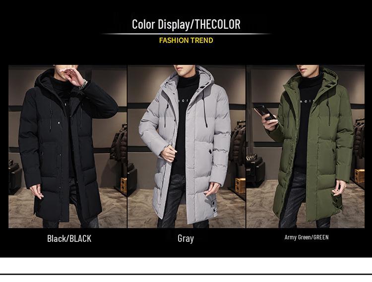 Herren Kapuzen-Winterjacke, mittellang, dicke Baumwolle