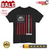 Curling American Flag T Shirt Ice Winter Sport Fans Curler Vintage Washed Top For Everyday Wear Breathable Fashion Unisex