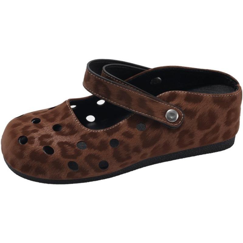 Fashion Women Sandals Retro Flat Bottom Mary Jane Shoes Women Spring Autumn Soft Sole Slip-On Round Toe Low Heel Korean Style Sandals