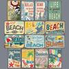 Strand Vintage Blechschilder Platte Retro Sommer Poster Wandplakette Dekor Küstenbar Haus Zimmer Eisenmalerei 20x30cm