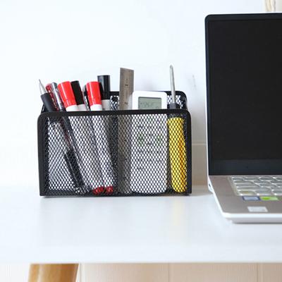 Mesh Magnetic 2 Stationery Grid Semicircle Pen Storage Holder Desk Pencil