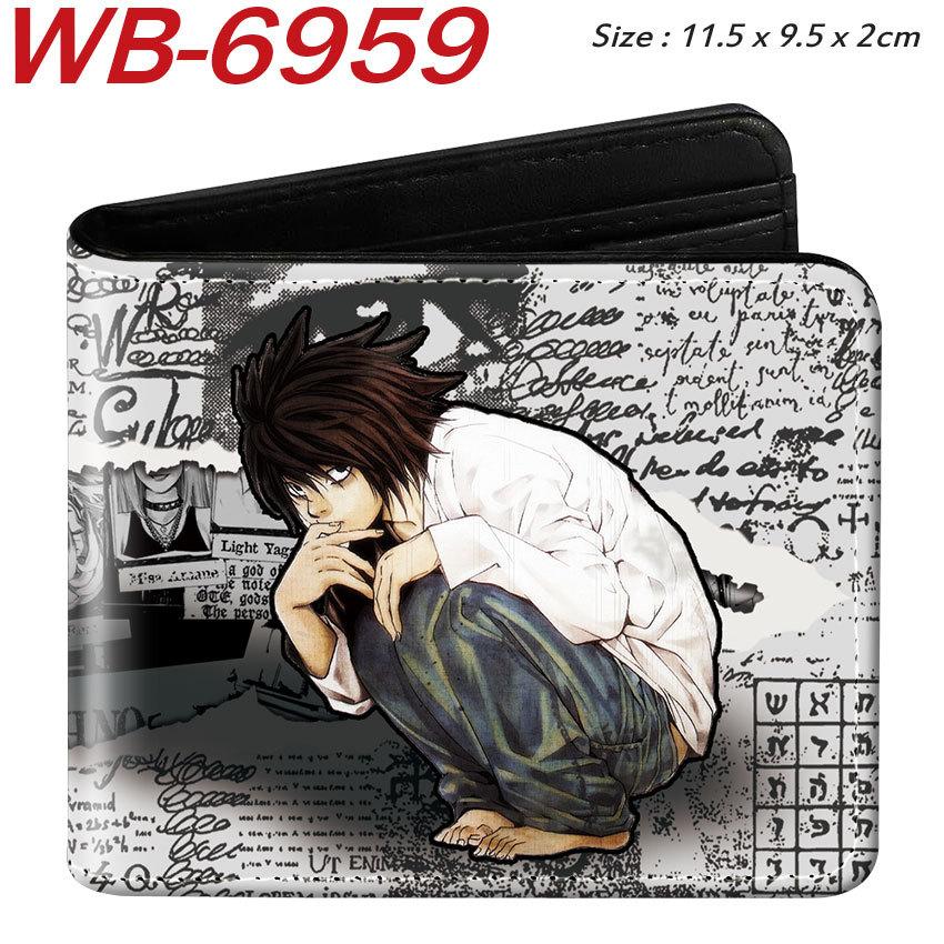 Death Note Portemonnee Anime Volledige Kleur Print Korte Dubbelgevouwen Kaarthouder Unisex Portemonneetje 1 stuks