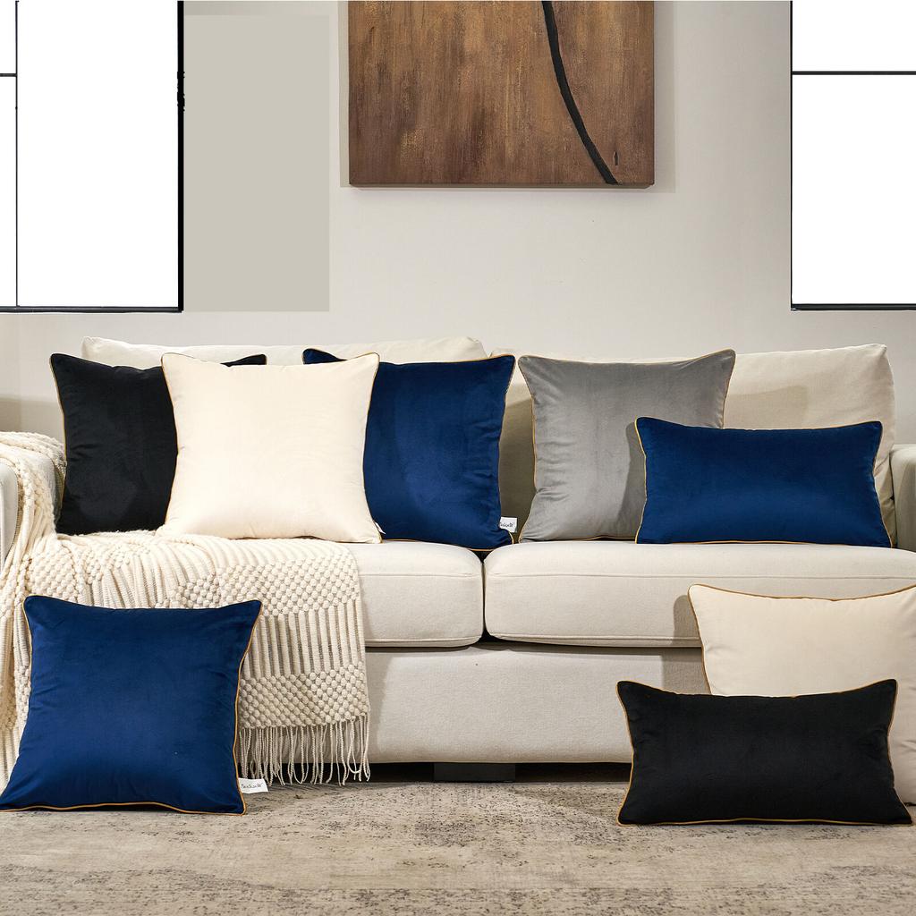 Solid Color Velvet Cushion Covers Soft Decorative Pillow Cases for Sofa Bedroom Home Decor Pillowcase White Gray Black Blue