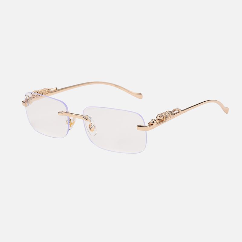 Luxury Leopard Sunglasses Ladies Rimless Square Sun Practical Glasses Female Fashion Frameless Shades Female UV400