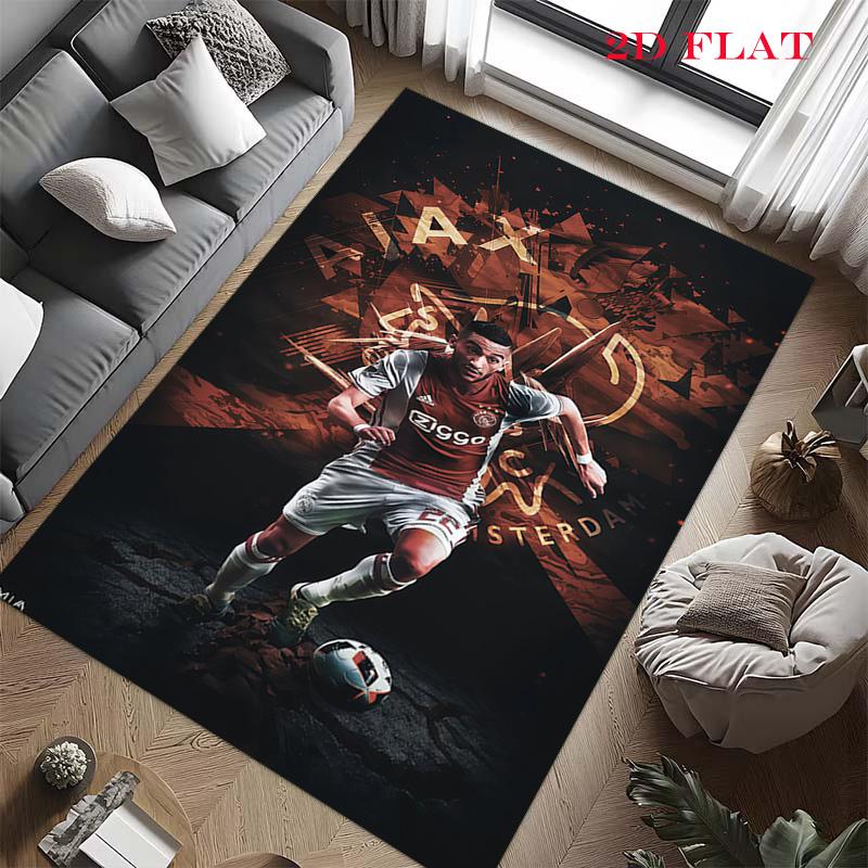 AFC Ajax logo Koberec pro obývací pokoj, ložnici, domácí dekoraci pohovky, protiskluzová podložka na hraní pro děti