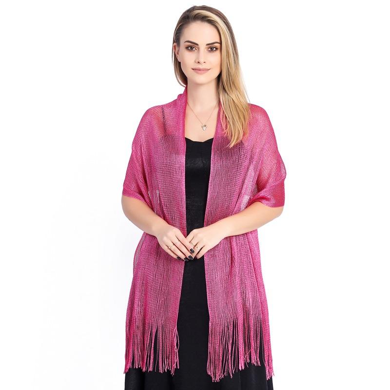 Elegant Shawls For Evening Dresses Female Golden Silvery Wire Tassels Bridal Bridesmaid Party Wedding Party Accessories Scarf