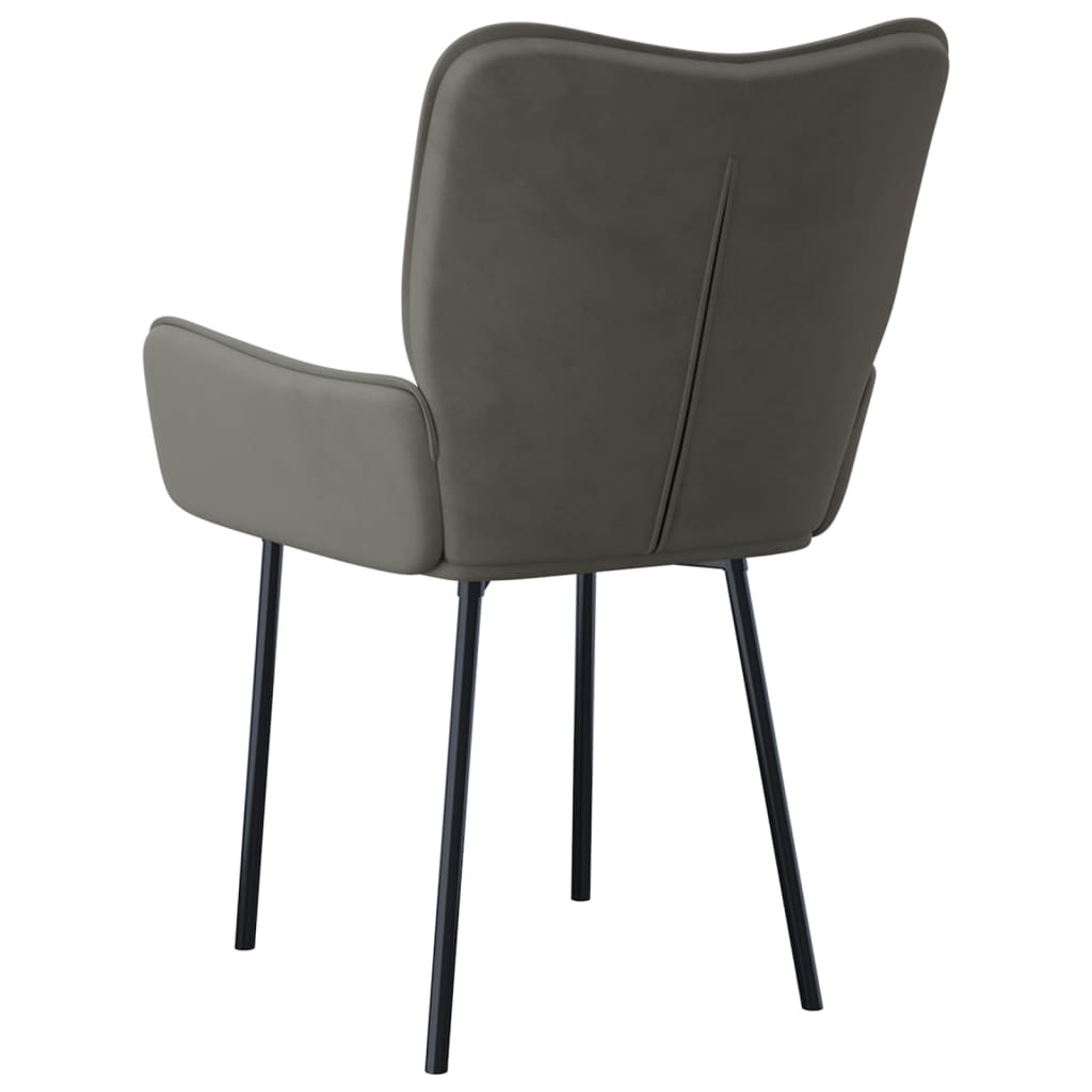 Dining Chairs 2 Pcs Dark Grey Velvet