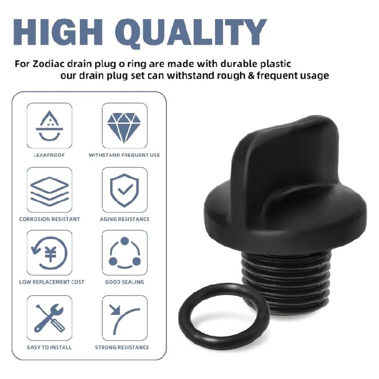 Universals Pool Pump Drain Plugs Set 4pcs Seal O Rings Designs Convenient for Multiple Systems Compatibility Use