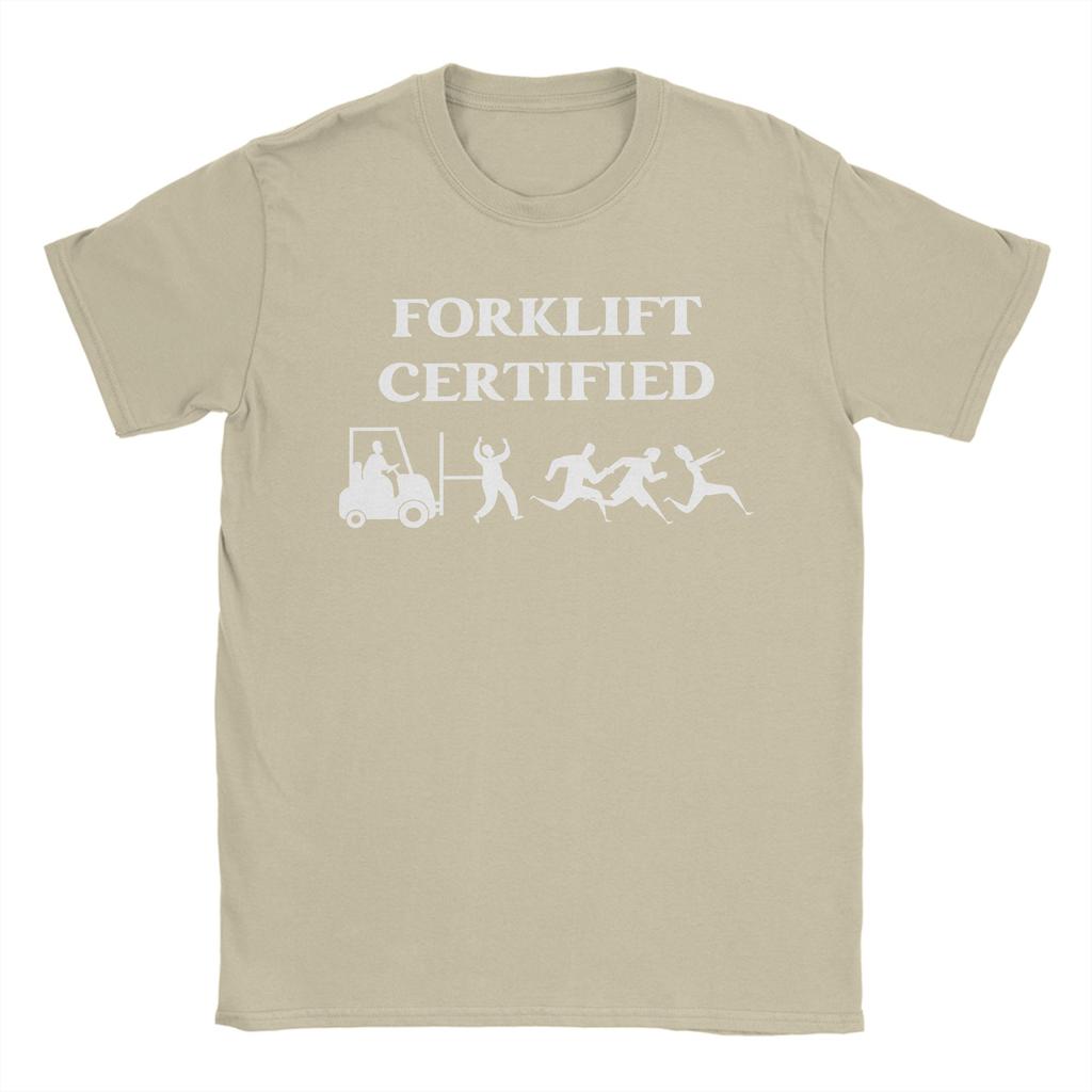 Camiseta Divertida Certificada de Carretilla Elevadora para Operador de Carretilla Elevadora Unisex para Mujer 100% Algodón Camisetas de Manga Corta Ropa