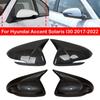 For Hyundai Accent Solaris I30 2017- Car Rearview Side Mirror Cover Sticker Wing Cap Exterior Door Case Trim Carbon Fiber