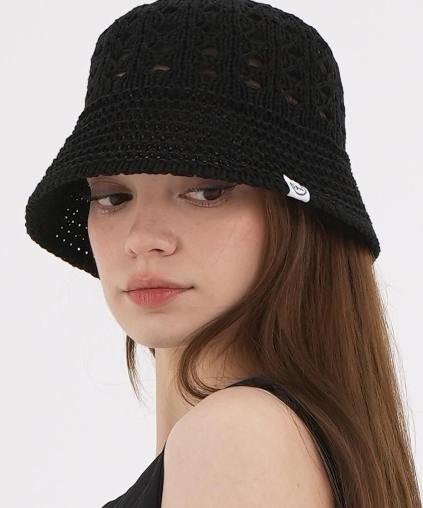 THE-ABON Women'S Summer Peaky Knitted Bucket Hat White