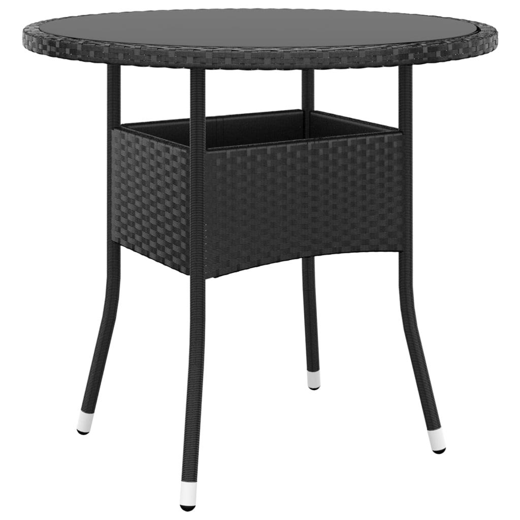 Vidaxl 5-Piece Garden Furniture Set, Poly Rattan, Black