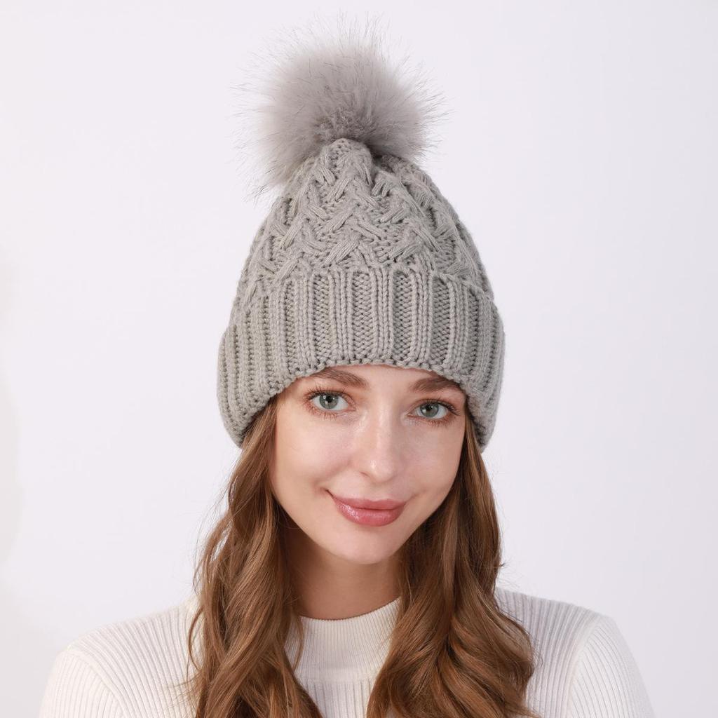 Women Plush Thickened Wool Hat Autumn Winter Outdoor Cold Proof Warm Keeping Knitted Hat