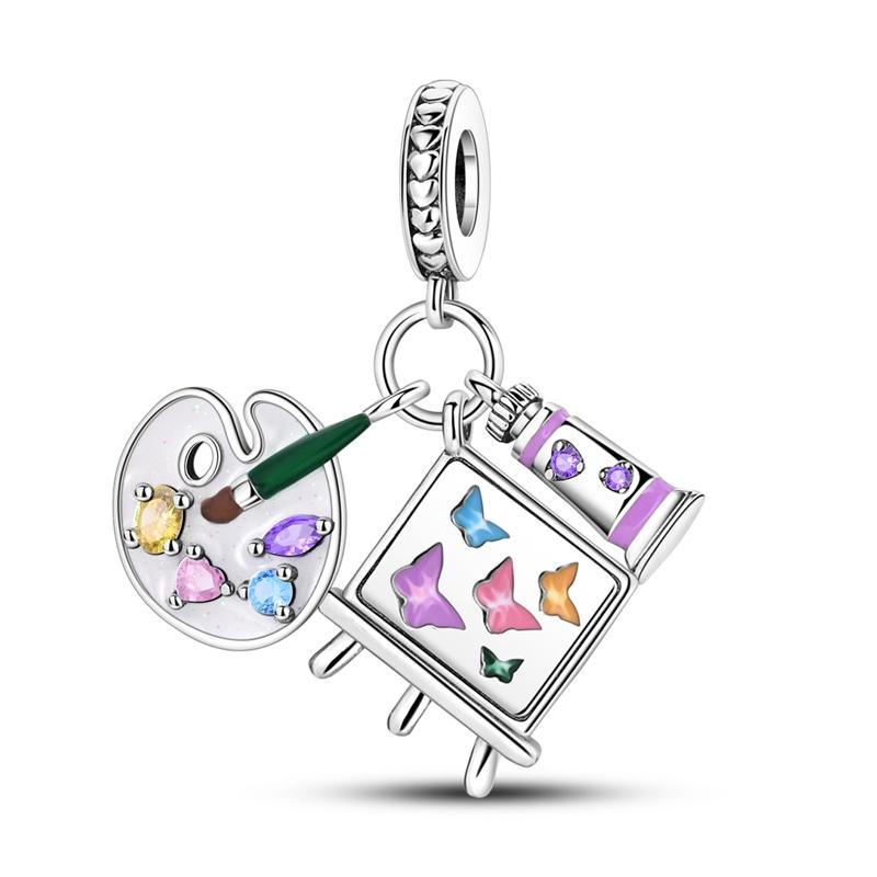 Colorful Copper Metal Colorful Gem Clip Ferris Wheel Tree of Life Lotus Charm Bead Component Compatible With Do It Yourself Bracelet High Quality