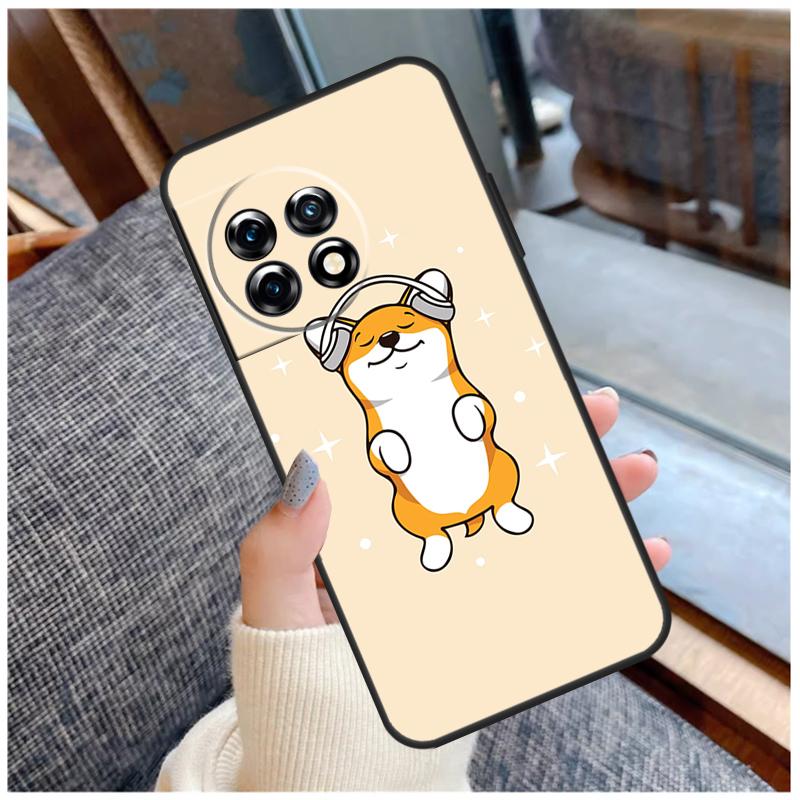 Cartoon Corgi Case For OnePlus 13 15 13R 13T 12 12R 11 9 10 Pro 10T 8T Nord 5 CE 2 3 4 Lite N20 N30 Coque