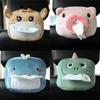 Cute Cartoon Car Tissue Box Plush Napkin Holder Universal Auto Home Room Paper Case Animal Decoration Bracket