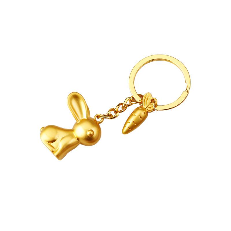 Exquisite High-end Alloy Rabbit Car Keychain For Women Cute Creative Bag Accessory