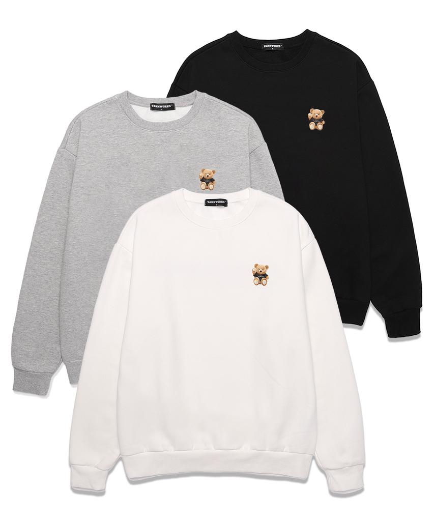VANNWORKS Mini Sitting Bear Oversized Sweatshirt (Vndts109) Melange Grey (Type A)
