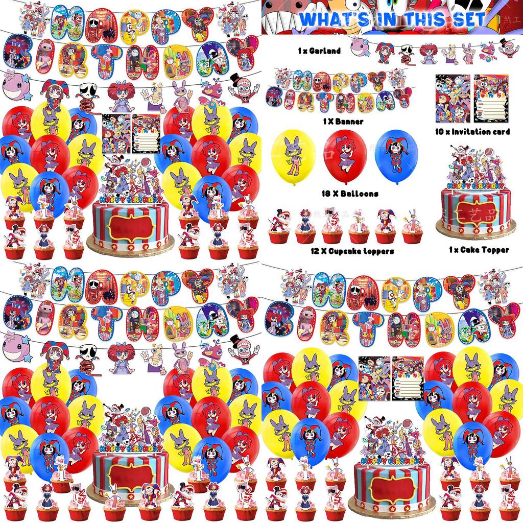 Das erstaunliche digitale Zirkus-Ballon-Set Papiermaterial Europäischer und amerikanischer Stil Perfekt für Geburtstagsfeiern