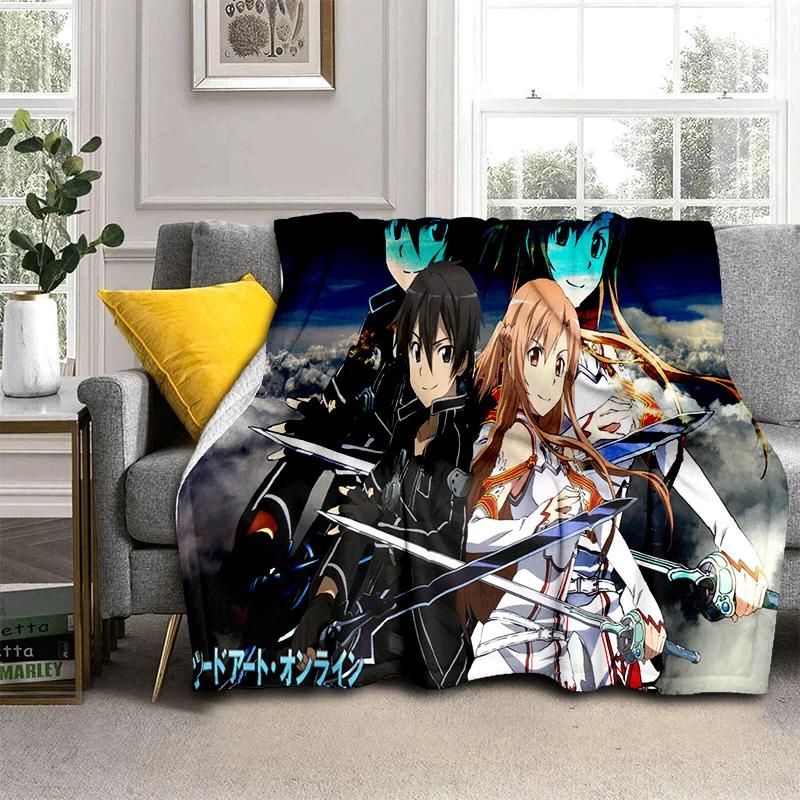 Sword Art Online SAO jaunā multfilmu sega, mīksta sega mājās guļamistabas gultai dīvāns piknikam ceļojumu biroja pārvalks sega bērniem