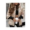 Women's Loose Fit Hooded Puffer Jacket with Zip Front, Long Sleeves, Wool Filling and Quilted 3D Pattern