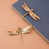 1PC Cuivre Insecte Thé Pet Vintage Libellule Figurines Miniatures Bureau Simulation Animal Ornements Décorations pour La Maison
