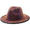 Winter Erwachsenen Unisex Strass Fedora Hut Nachtclub Breiter Rand Filz Panama Hut