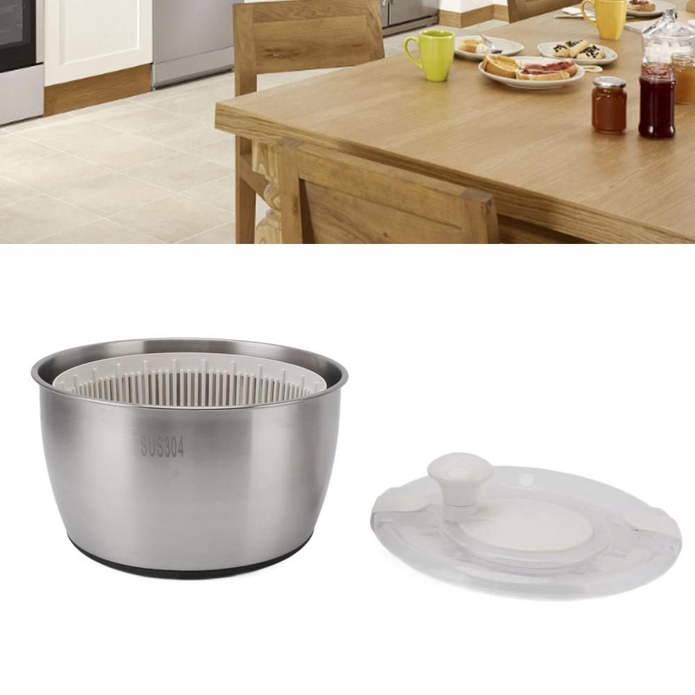 Stainless Steel PP Salad Spinner Large Capacity Lettuce Spinner Convenient Fruit Washer Meal Prep