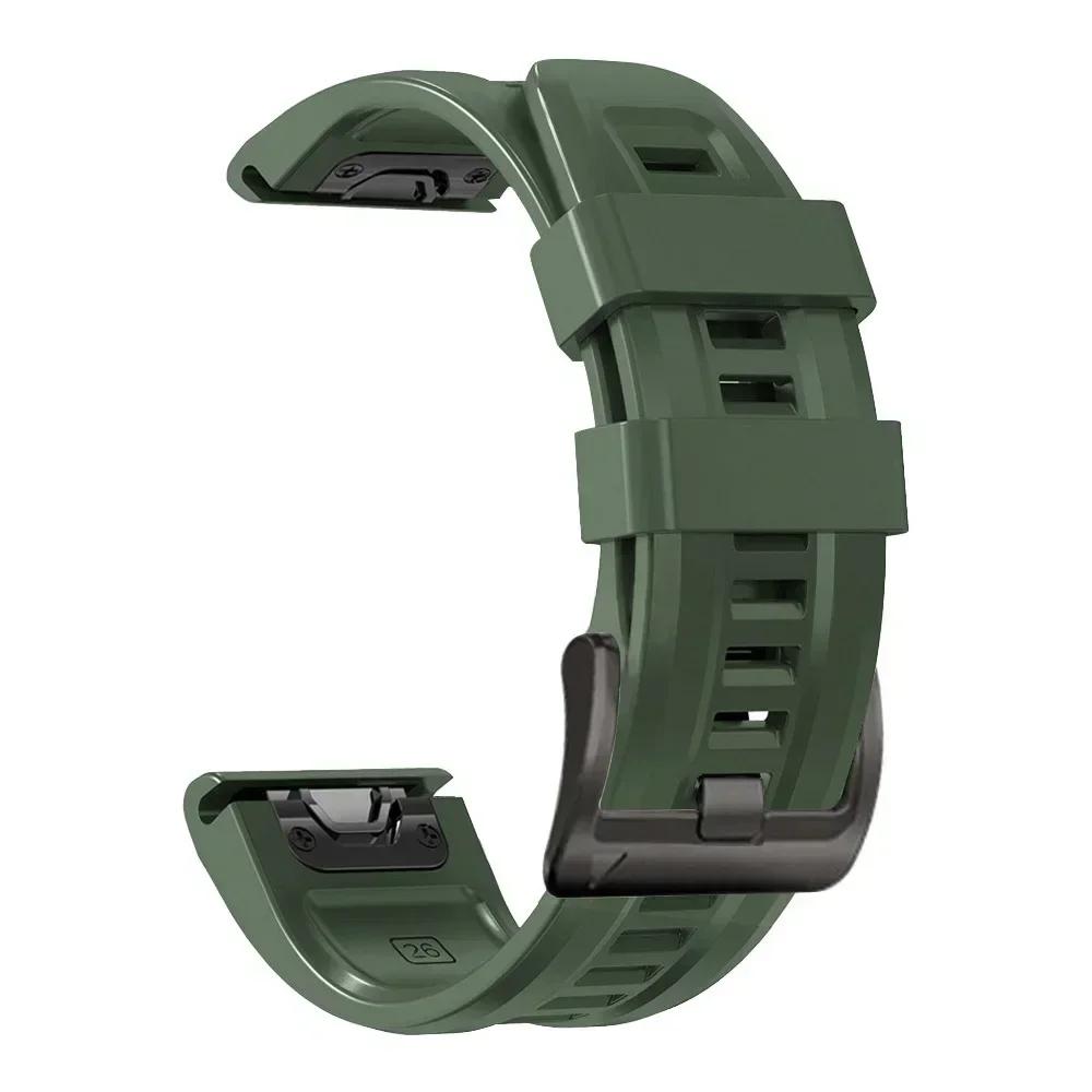 22 26mm Silicone Strap For Garmin Quatix 8/Tactix 8 7Pro/Fenix5 5x Puls 7 7x 6 6x 8 Pro 47mm 51mm/D2 Bravo Quick Fit Sports Band